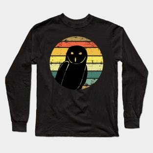 Snowy Owl Vintage Retro Sunset Long Sleeve T-Shirt